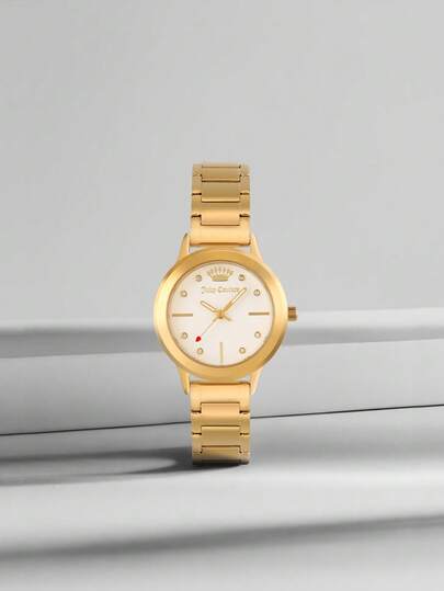 Juicy Couture Women Watches Simple Analog Quartz Wrist Watches Stainless Steel Bracelet Watch Quartz Watch Gift For Women JC/1050WTGB