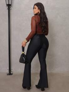 Adriana Modas Pants Model Formal Mesh Prado Gringa Fashion - màu đen - Xem 2