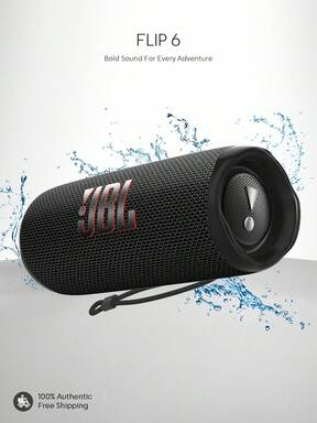 Flip 6 Portable Bluetooth Speaker, Powerful Sound Quality, Deep Bass, IP67 Waterproof, Up To 12 Hours Playtime, Supports JBL PartyBoost For Multi-Speaker Pairing, Ideal For Home, Outdoor And Travel