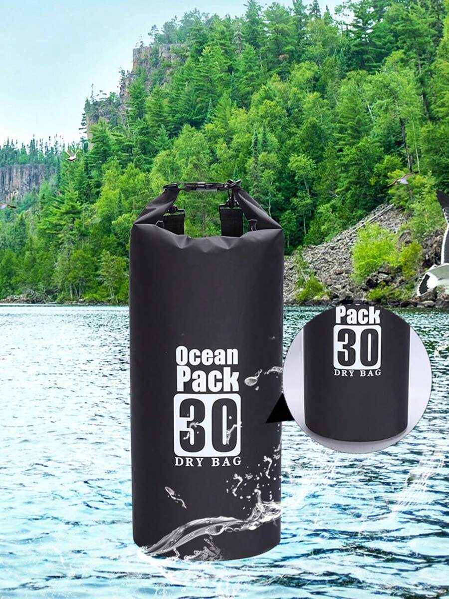 Bolsa impermeable flotante de 5/10/15/20 l con cierre enrollable para kayak, natación, camping, senderismo, playa, pesca y buceo. Correas resistentes (NEGRO). - Gris - Ver 1
