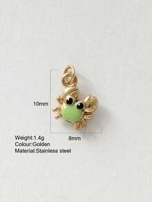 1pc Cute Cartoon Stainless Steel Crab, Seashell, Seahorse, Dolphin, Elephant Pendant, DIY Necklace, Earring, Bracelet, Keychain Jewelry Accessory, Suitable For Party, Halloween Decoration