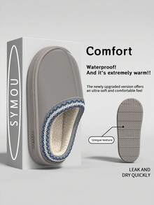 Pantoufles en peluche chaudes pour femmes, pantoufles de maison à semelle épaisse doublée, convenant pour l'automne/l'hiver