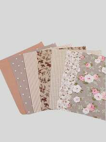 7 件/套复古花卉棉布，各种预切布料束，适用于 DIY 手工蝴蝶结、服装工艺、娃娃衣服和 DIY 缝纫拼布 - 彩色 - 查看 2