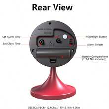 ساعة طاولة معدنية بطراز عتيق، تعمل بصمت، مناسبة لغرفة النوم أو المكتب أو طاولة الليل. وظيفة إنذار لإيقاظ المستخدمين النائمين. عنصر ديكور منزلي أنيق وخيار مثالي لديكور غرفة العودة إلى المدرسة ولوازم الدراسة.