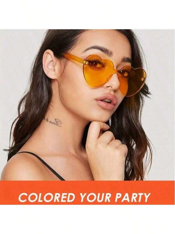 زوج 1/10 من النظارات الزخرفية ذات شكل القلب بألوان الحلوى مع فيونكة، مناسبة للأعراس والحفلات وتصوير الحفلات الملونة، مناسبة لحفلات الكرنفال والعطلات الشاطئية الاستوائية والبارات والنوادي والاكسسوارات الخارجية، تناسب جميع أشكال الوجه، مناسبة لعطلات الصيف على الشاطئ والخارج والسفر