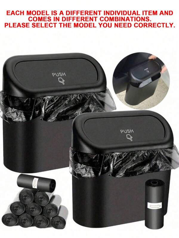 Car Trash Can With Lid - 4 Rolls Of Garbage Bag, Leak-Proof, Portable Hanging Trash Can For Vehicle Organization - Suitable For A Wide Range Of Vehicle Models