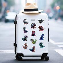 56Pcs Neon Dinosaur Stickers, Fashion Gradient Various Dinosaur Animal Graffiti Stickers, Waterproof Decals For Phone Case Water Bottle Travel Suitcase, Teens And Adult Back To School.
