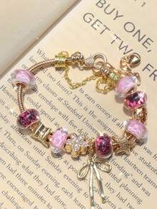 1 件粉色樱花手链、可爱丝带手链、复古花卉手链、蝴蝶和海星手链 - 銀色 - 查看 5