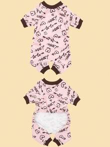 1pc Dog Pajamas, Dog Apparel, Dog , Pet Sleepwear - Multicolor - View 9