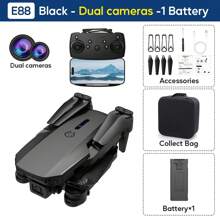 TOKQI E88 Drone Quadcopter, 720P HD Camera Light Flow Fixed Height Hover, One-Button 360° Stunt Flip, One Button Lifting, Entry-Level Folding Remote Control Dron Toy– Ideal Gift For Christmas, Halloween, And Thanksgiving.Thanksgiving.