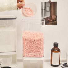 1pc | Transparent Wall-Mounted Dustproof Storage Jar With Cup | Wall-Mounted Design (Saves Countertop Space, No Drilling Optional For Easy Installation), Fully Transparent Body (Clearly View Remaining Quantity), Dustproof Sealed Lid (Keeps Contents Dry And Clean), Comes With A Matching Cup (For Precise Scooping). - White - View 2