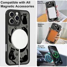 Cute Black Cat Magnetic Case Compatible With IPhone 16 Pro Max 16 15 14 13 12 Pro/Plus Case, Compatible With MagSafe, Soft Bumper Hard Back Kawaii Animal Protective Phone Cover - JKFGCX đen - Xem 2