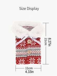 Gestrickte Weinflaschen-Abdeckung als Weihnachtsdekoration, Wollkugel Weihnachtsren Schneeflocke rote Weinflaschen-Abdeckung mit Knopf, rote Pullover Weinflasche Tasche, stimmungsvolle Bierflasche Tasche, Champagner Tasche, Haushaltsartikel, Weihnachts-rote Weinflasche Tasche - perfektes Weihnachtsgeschenk und Träger, wiederverwendbare Weihnachts-Weinflaschen Tasche, Weinflasche Geschenktasche, Spirituosen Flasche Tasche, Geschenkverpackung, Party, Gastgebergeschenk, Weihnachtsgeschenk, Feiertags-Präsent