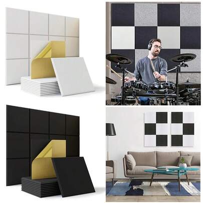 24PCS Felt Sound-Absorbing And Soundproof Panels Can Be Used In Offices, Living Rooms, Studios, Game Rooms, And Study Rooms