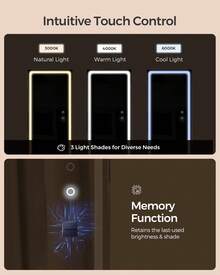 SONGMICS LED Jewelry Cabinet Standing, Lockable Armoire With Full-Length Mirror And Adjustable Lights, Space-Saving Organizer, Gift Idea - Xem 4