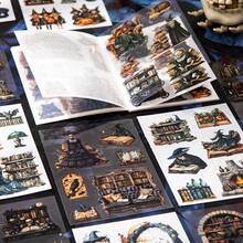 20pcs/Book, Vintage Dark-Themed Sticker Book, Halloween Theme, Suitable For Decorating Phone Cases, Clipboards, Postcards, Journals, Halloween-Themed Sticker Book, Creative DIY Materials