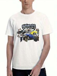 Lil Homies Lowriders Graphic Tee- Black Casual Round Neck-Shirt With Funny Homies Life, Washable, All-Season Comfort Fit Adults, Allseason Apparel Humorous Graphic Tee Comfortable Fit - trắng - Xem 6