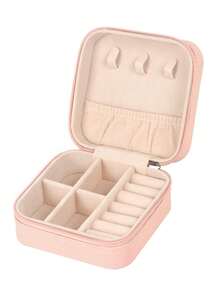 1/2pcs Travel Jewelry Box, Small Jewelry Box, Portable PU Leather Mini Jewelry Travel Case For Earrings, Necklaces, Rings, Bracelets, Watches, Lipstick, Gift For Girls, Women, Mothers, Weddings, Birthdays