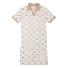 MLB فستان رياضي نسائي بتصميم رفيع مطبوع بشعار DIA، فستان كاجوال مريح - العاج - مشاهدة 1