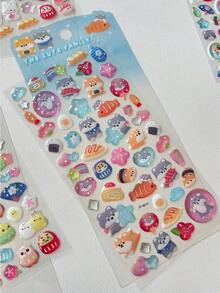 3D 水晶滴胶贴纸 - 柴犬、猫、兔子、猫头鹰，3D 贴纸，可用于剪贴簿、日记本、儿童奖励品、礼物 - 彩色 - 查看 14