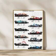 1pc F1 Driver Signature Poster - 12x16 Inch Frameless Wall Art Featuring 2023 Formul 1 Racing Cars & Autographs, Ideal For F1 Fans & Boy Room Decor, F1 Room Decor | Racing Car Poster | Frameless Poster, F1 Wall Art