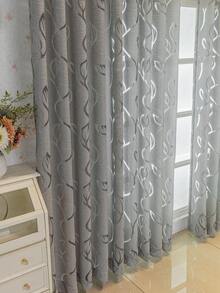 1 rèm cửa mỏng cắt hình lá, màu xám/trắng/khaki/đỏ, rèm cửa mỏng cắt nhẹ, thích hợp cho phòng khách, phòng ngủ, trang trí phòng (Trọng lượng vải 100g) - Xám - Xem 15