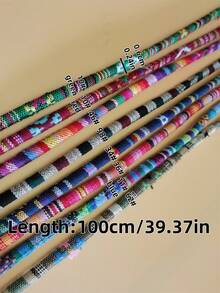 0.6cm/0.24in Bohemian Fabric Wrapped Core Round Cord, Suitable For Jewelry, Hanging Rings, Pet Collars, Slippers And Other DIY Accessories