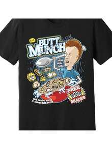 Bevis And Butterhead Funny Food Pun T-Shirt - Butt Munch Graphic Comedy Kitchen Shirt For Men - Plus Size Big &Amp; Tall - Soft Breathable Cotton Tee - Casual Gift For Foodies &Amp; Practical Joke Lovers - Black - View 1