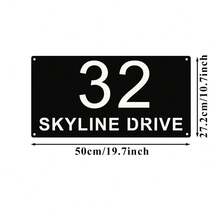 4 Size Options! Personalized Modern House Number Plate, Square Metal Address Letter Sign, Customized Metal Address Plaque, Reflective Outdoor Address Sign, Housewarming Gift - Black - View 13