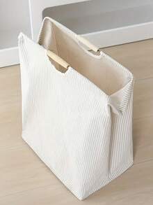 1 pièce Panier à linge pliable avec poignée - Grand panier pliable pour vêtements, serviettes et jouets - Design rayé, convient pour la salle de bain, la chambre, l'organisation et le stockage du dortoir, accessoires de buanderie, panier à linge - Multicolore - Voir 4