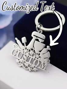 Personalized Endless Love Keychain - Customized Name Stainless Steel Heart Shaped Keyring, Perfect Gift For Her, Valentine's Day, Mother's Day - Style 1 - View 7