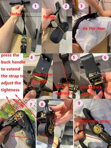 1 pieza Correa de trinquete retráctil - Ancho de 1 pulgada, Longitud de 16 pies, Resistencia a la rotura de 2400 libras. Estas correas de sujeción autorretraíbles de uso intensivo son ideales para camiones, remolques de carga, motocicletas y talla grande.