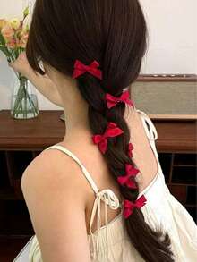 30/10/6pcs Women Multi-Color Ribbon Bowknot Hair Clips, Sweet Silk Cute Mini Hair Pins, Elegant Princess Ballet Y2K Fairy Hair Accessories, Suitable For Daily Use Valentines Claw Clips Hair Claws Hair Barrettes, School Stuff, College