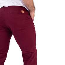 Urban Zone Jeans Men's Sport Slim Twill Social Style Sport Slim Denim Pants - burgundy - View 5