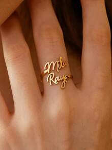 Dainty Custom Signature Name Rings For Women Personalized Name Ring Opening Stainless Steel Ring Customized Letter Jewelry Unisex Christmas Birthday Gifts,Gold,Stylish,Colorful,Vintage,Unisex,Hipster,Simple,Casual,Custom,Personalized,Unique,Ideal Gifts For Him,Ideal Gifts For Her,Her,Boyfriend,Girlfriend,Dad,Mom,Family,Friends,For Anniversaries,For Birthdays,For Graduation,For Prom,For Party,Jewelry Women,Elegant Outfit,New Year Glamour - Many - View 21