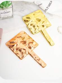 Espelho de mão portátil quadrado com efeito ondulado na água, moderno e charmoso, para maquiagem em viagens. Ideal para presentear familiares e amigos. Perfeito para maquiagem, maquiagem, decoração de quarto, penteadeira, viagens, quarto, acessórios de maquiagem, espelho, espelho de penteadeira, mini espelho, espelho compacto, espelho pequeno, espelho de mão, lembrancinhas, ferramentas de maquiagem, produtos baratos, presentes, presentes para mulheres, presentes de Natal.