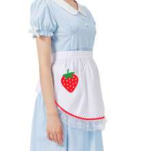 1pc Ruffled Cute Strawberry/Black Bow White Short Apron, Adorable Waist Half Apron, Smooth & Soft, Suitable For Outfit Decor/Kitchen Baking
