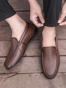 Men's Casual Business Loafers, Fashion Versatile Breathable Slip-On Comfortable Flat Driving Shoes