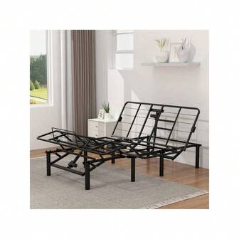 Adjustable Bed Base Frame Head And Foot Incline Quiet Motor Queen Size Zero Gravity, Dual USB A+C Ports, Remote Control With ZG And Memory Keys