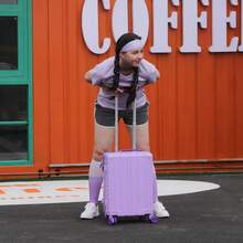 20'' Suitcase 54x38x22cm Super Lightweight PC Hard Shell Small Suitcase With TSA Lock & 4 Spinner Wheels - Mauve Purple - View 8