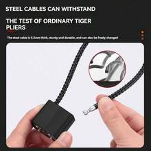 1 pieza Candado de casco de bicicleta - Candado de cable de acero suave 2 en 1, cuerda de acero reforzada de 28 cm (negro), con llave, diseño antirrobo para cestas de bicicleta, armarios y puertas, duradero y flexible