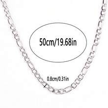 1 件 5 毫米/8 毫米/10 毫米长 50 厘米不锈钢简约风格 NK 链男士项链适合日常父亲节海滩配饰礼物 - 銀色 - 查看 11