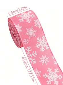 1PC 177-Inch Pink Christmas Holiday Ribbon, Cute Santa Claus Candy Snowflake Christmas Tree Pattern Ribbon, Made Of Polyester, Suitable For Christmas Decoration, Gift Packaging, Box Decoration, DIY Craftsmanship, Christmas Gifts, And Gift-Giving Christmas Decorations Winter Room Decor Christmas Decorations Home Christmas Gifts Christmas Decor