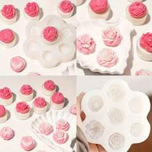 1 件 7 合 1 硅胶多肉植物和仙人掌模具，DIY 手工皂、蜡烛、树脂和水泥工艺模具