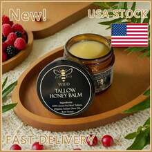 Wiuo Organic Grass-Fed Beef Tallow Balm With Honey - Handmade Moisturizer Soft, Smooth, Radiant Skin (2 Oz, Citrus)