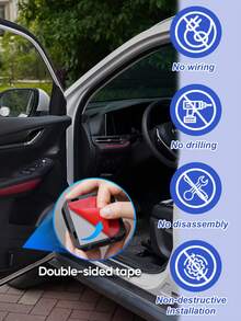 2 piezas/4 piezas Luces de ambiente para coche con forma de alas de ángel, deja que tu coche tenga alas, múltiples patrones disponibles (no limitado a alas de ángel), lámpara de proyección para puerta enchufable y lista para usar, luz de sensor inteligente con círculo mágico de alas de ángel, sin necesidad de cableado para encender las luces de bienvenida, luz de proyección para puerta con patrón de fibra de carbono magnética, lámpara de piso con logotipo (baterías no incluidas), regalo perfecto para novio, padre, amigos, regalo del Día de San Valentín - Multicolor - Ver 5