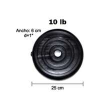 Set 4 Discos 5kg Cada Pieza 1 Pulgada Diametro Entrada - Negro - Ver 2