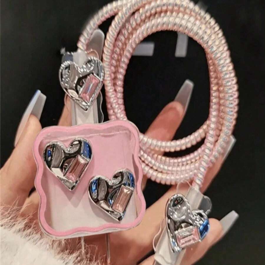 Juego de 3 piezas, cargador transparente estándar del Reino Unido de 18W/20W compatible con iPhone 13/14/15/16, protector de cable TPU y cabezal de carga, regalo, accesorios de oficina electrónicos, protector de cargador Nan, accesorios para teléfonos