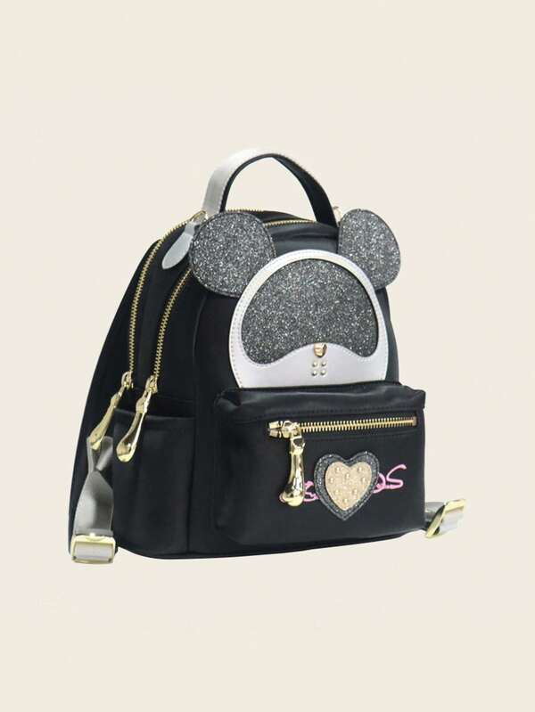 Cosmos NCosmos Bär Rucksack, Pink/Schwarz, Geschenk für den Schulanfang, Rucksack, Geburtstagsgeschenk