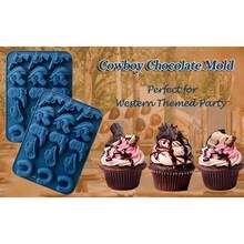 Cowboy Chocolate Molds,Cowboy Hat Boot Horse Saddle Shape Silicone Candy Molds Western Themed Party Baking Moulds Jello Ice Cube Candle Mold For Cupcake Cakesicle Decorations - Multicolor - View 7